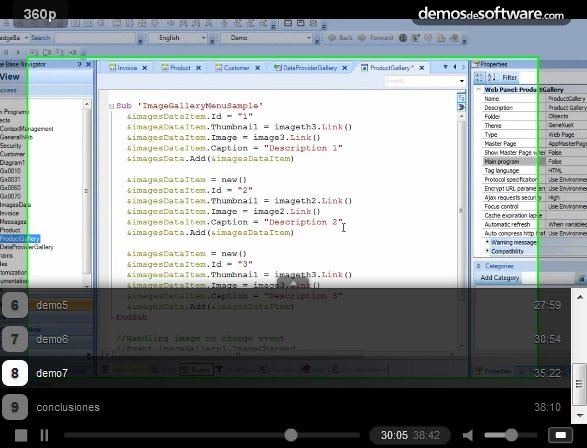 GeneXus: Framework de desarrollo y mantenimiento de aplicaciones para Workflow, Gestión Documental y otros. Screencast de 40 minutos.
