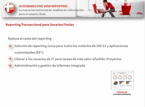 Presentación de la nueva herramienta JD Edwards One View Reporting, por Oraclemascerca.com. Webinar de 1 h.