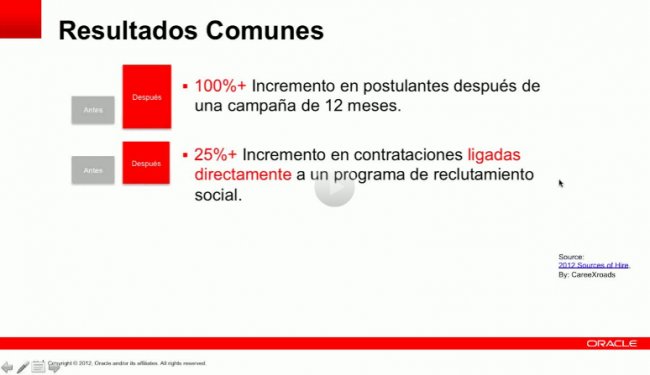 Social Recruiting. Identificando talento por las Redes Sociales, por Oracle Latinoamérica. Webinar de 1 hora.