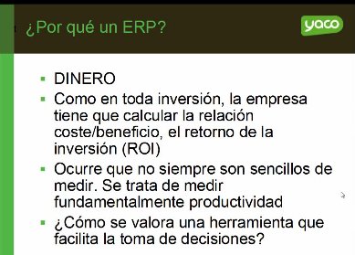 Características y funcionalidades del ERP Open Source de Yaco Sistemas. Webinar de 30 minutos.