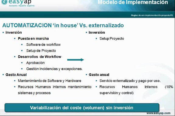 Reglas de oro para la efectiva implementación de un proyecto de factura electrónica, por Easyap. Webinar de 1 hora.