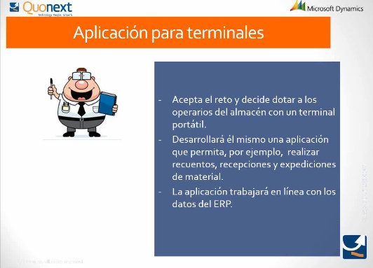 Quomobile: Gestión de tareas y procesos de los departamentos de almacén y producción desde terminales móviles para Microsoft Dynamics AX. Webinar de 1 hora. 