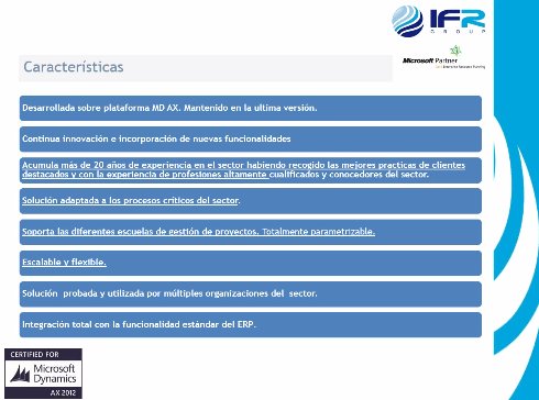 Gestión Avanzada de Proyectos con Dynamics AX para constructoras, ingenierías e instaladoras, por IFR Group. Webinar de 1 hora.