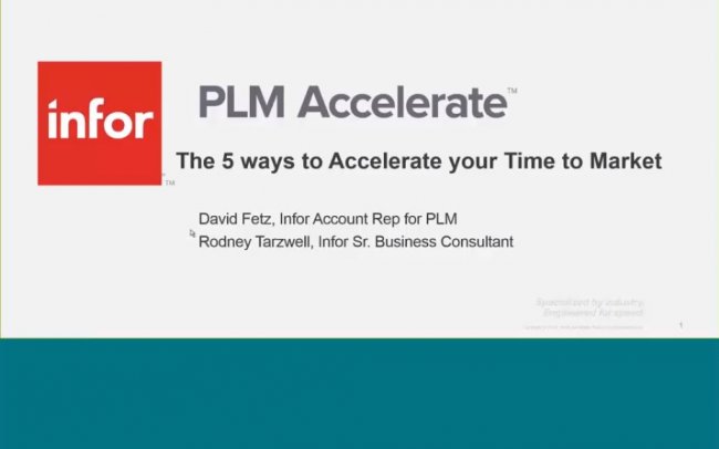 Infor PLM Accelerate, PLM para Fabricación Discreta [Webinar de 29 mnts.]