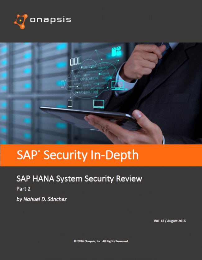 Seguridad en SAP Hana [2 whitepapers por onapsis.com]