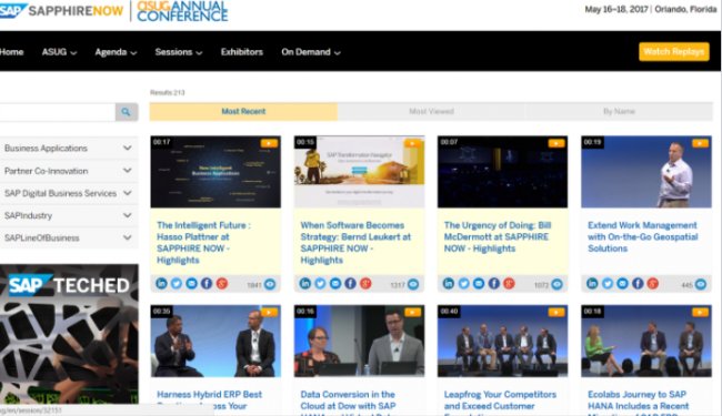 Grabaciones de SapphireNow 2017 Orlando (213 Grabaciones)