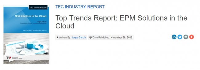 EPM Cloud (Enterprise Performance Management) [Informe especial y Guía de Software en inglés]